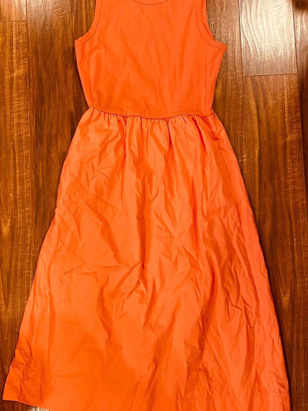 Women’s J.Crew Merchantile Coral Sleeveless Mixed Media dress Cotton/Poplin